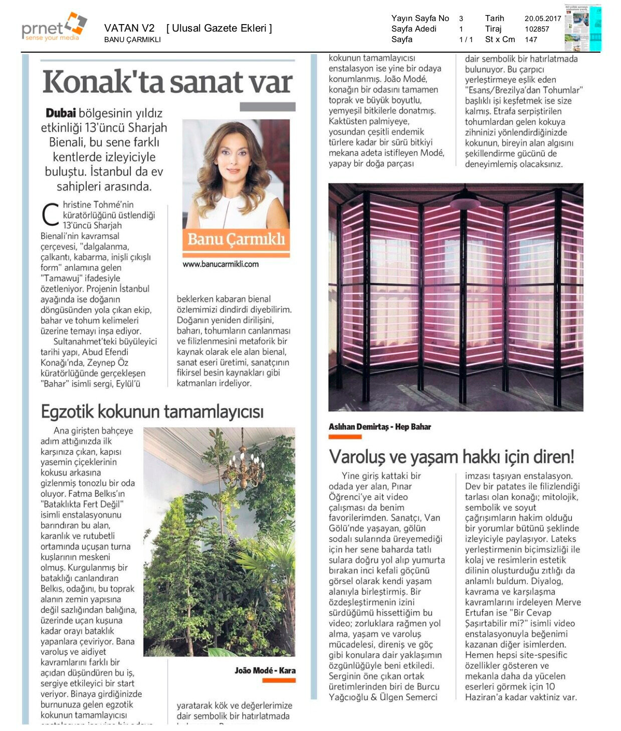 Vatan (May 20, 2015), Art Without a Mansion