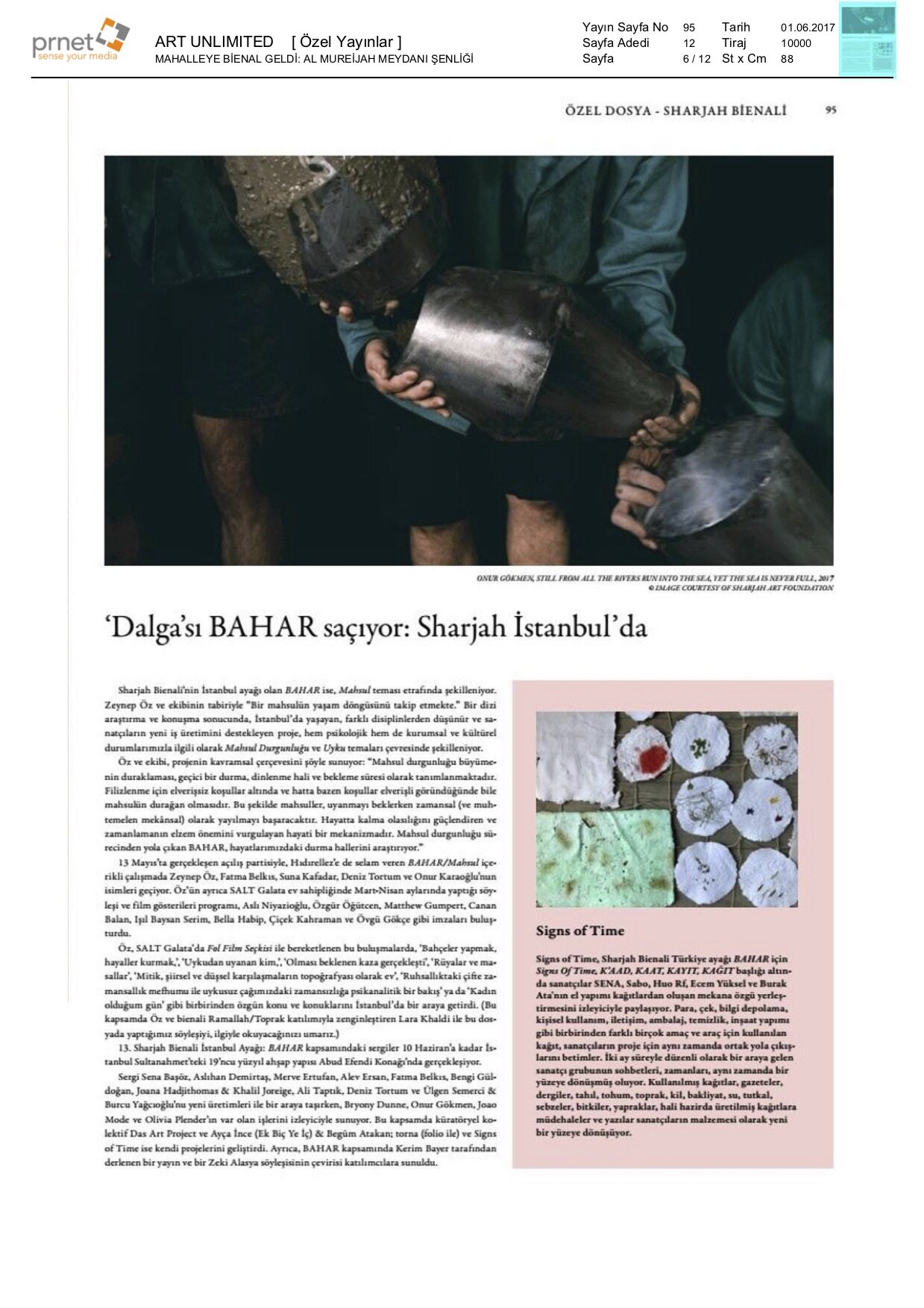 Art Unlimited (June 2017), A Wave of Spring: Sharjah Biennial in Istanbul